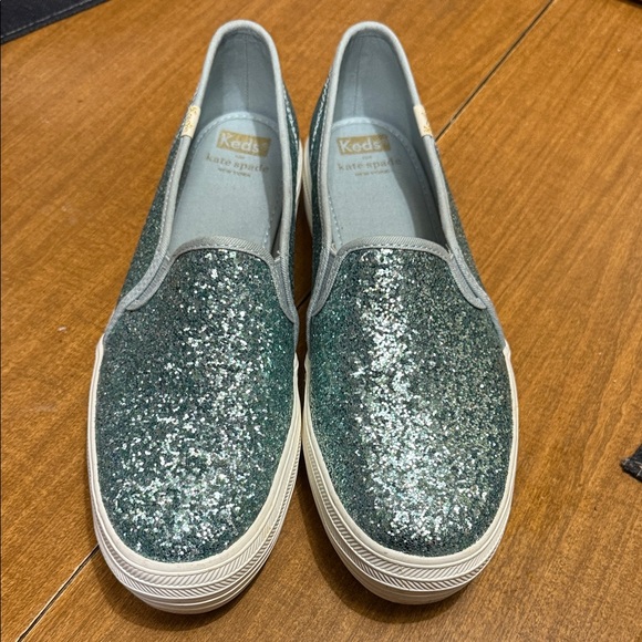 EUC* Keds X Kate Spade Triple Decker Glitter Slip on Sneakers sz 10 - Picture 3 of 9